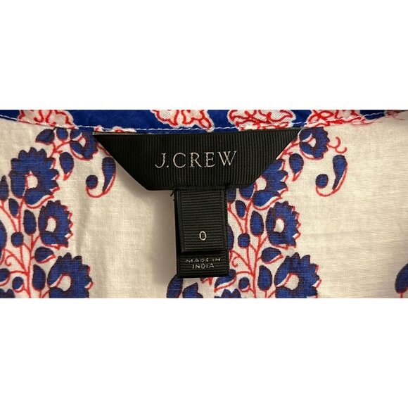 J.Crew French Country Peasant Red White Blue Paisley Top Boho Preppy Size XSmall - Picture 4 of 11